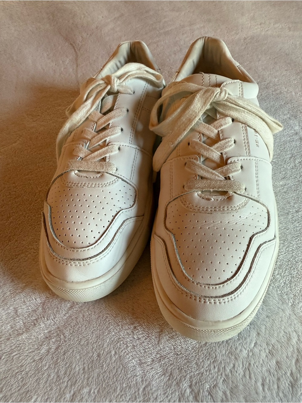 Sam Edelman White Leather Low-Top Sneakers